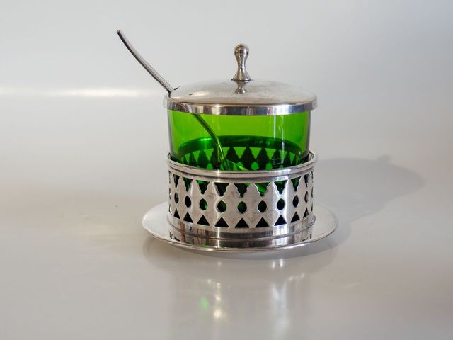 Azucarero con cuchara, vintage