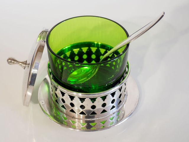 Azucarero con cuchara, vintage