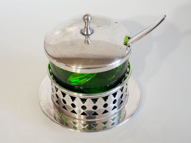 Azucarero con cuchara, vintage