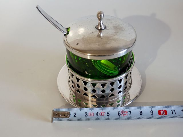 Azucarero con cuchara, vintage