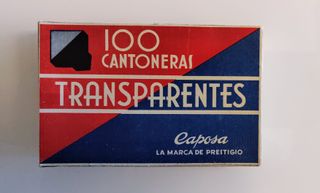 Cajita antigua de cantoneras para fijar fotos.