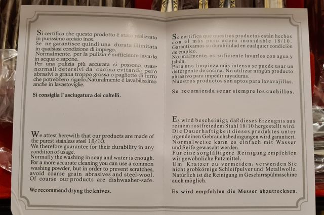 Cuberteria Solingen de acero 18/10 y baño oro 24 K