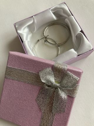 Pendientes aros plata y strass