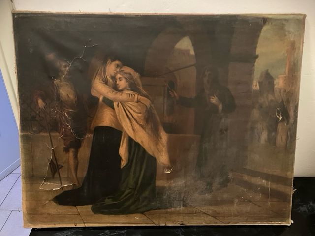 Quadro antico oleografia