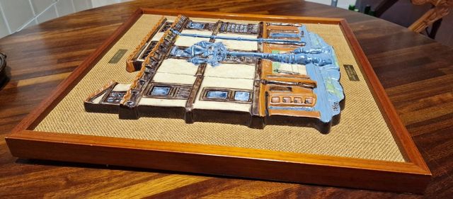 Cuadro cerámica esmaltada mediorelieve.