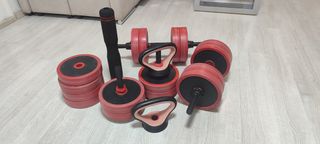 Juego de mancuernas de hierro ajustables