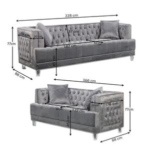 Set Sofas 3+2 Chester en terciopelo