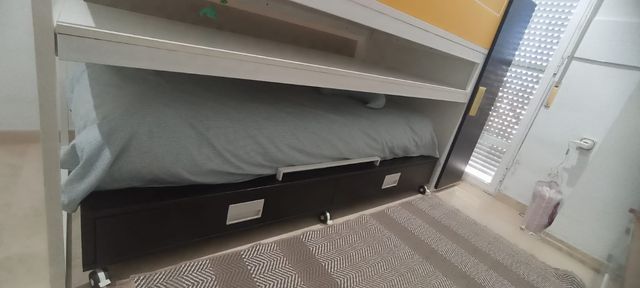 Litera con armario,escritorio y cajonera inferior