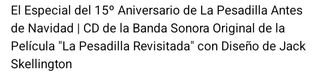 CD pesadilla antes de Navidad 15°aniversario