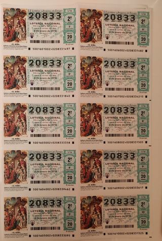 Lotería nacional del 2016 470 decimos