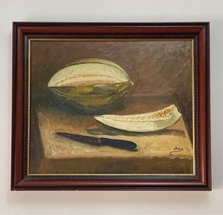 Pintura al óleo con marco