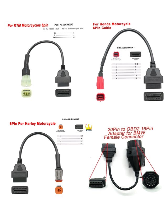 OBD2 cable de extensión KTM.honda.harley.bwm
Para 