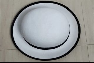 DISFRAZ SOMBRERO BOMBIN FIELTRO BLANCO ADULTO.NUEV