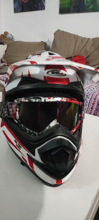 Casco de moto + gafas