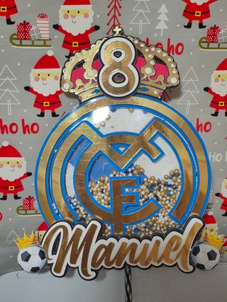 Cake topper tarta real Madrid personaliz