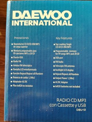 Radio cd Daewoo DBU-51