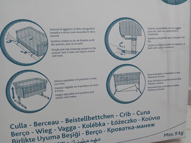 Culla Next to me, fucsia, neonati