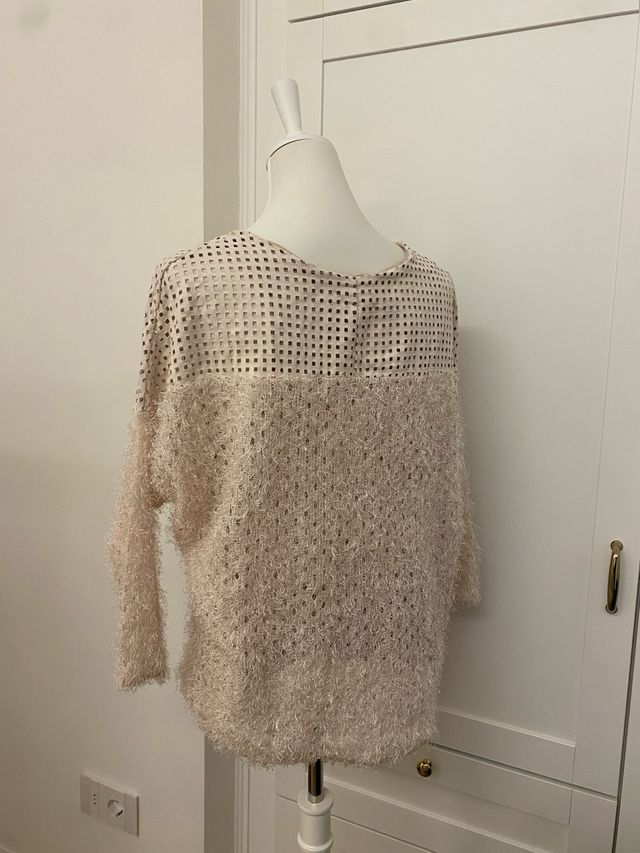 Maglione rosa peloso