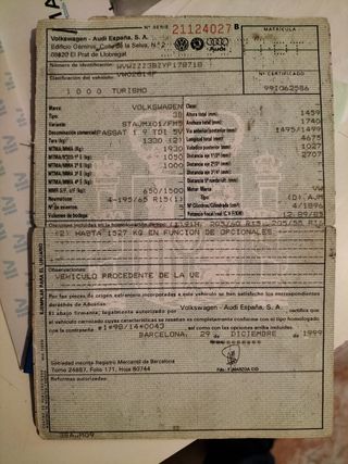Vendo motor Volkswagen Passat 1.9 TDI