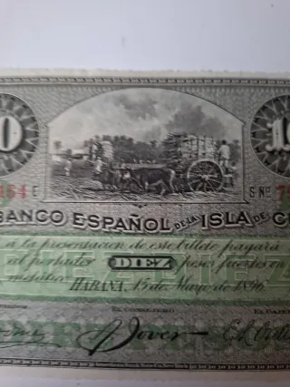 Cuba Colonial Española 10 pesos 1896.