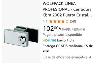 Cerradura puerta cristal vidrio