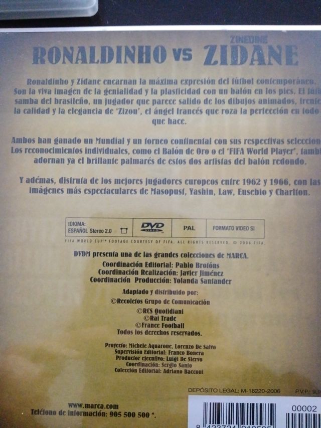 DVD duelos de oro Ronaldinho VS Zidane