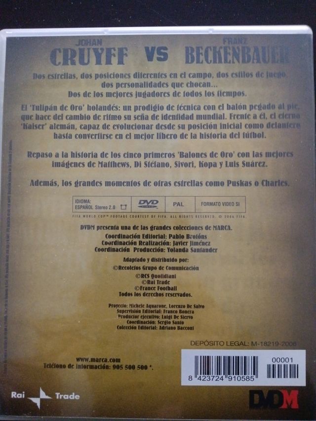 DVD duelos de oro Cruyff vs Beckenbauer