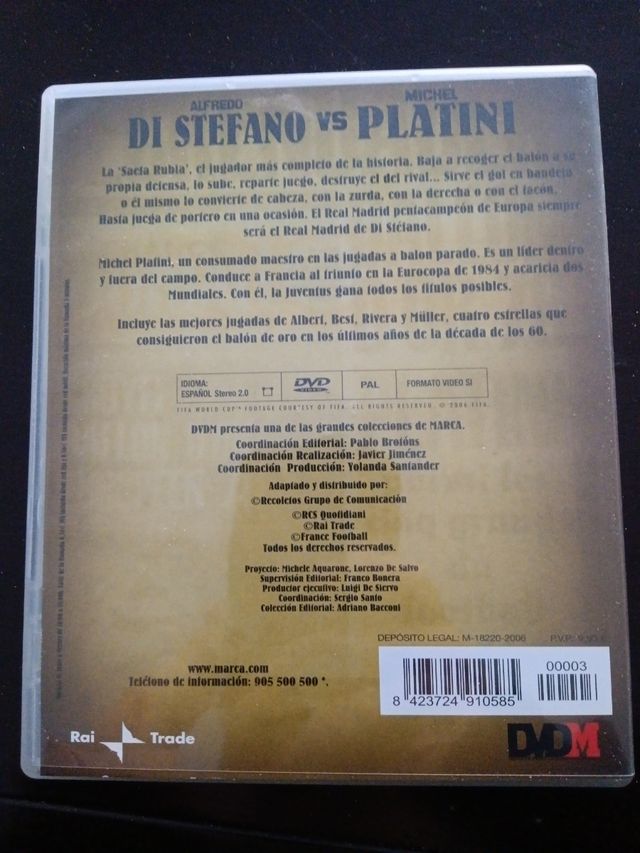 DVD duelos de oro Di Stefano VS Platini