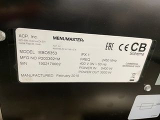 MICROONDAS PROFESIONAL MSO5353 - MENUMASTER