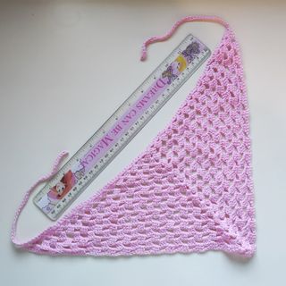 Bandana tejida a crochet rosa 🩷