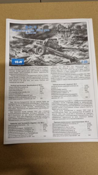 Kit ICM "Soviet 100 mm field gun BS-3", scala 1:35