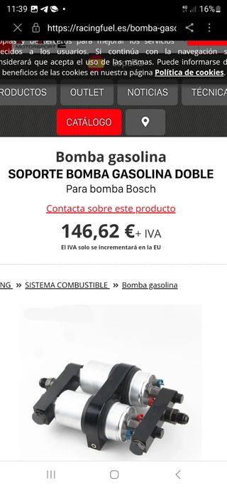 Soporte doble bomba externa gasilina