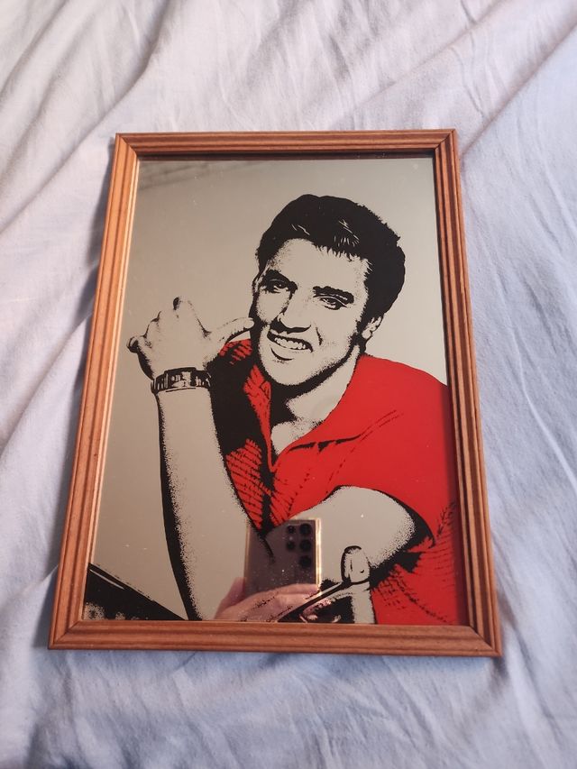 ELVIS PRESLEY CUADRO ANTIGUO ESPEJO TECN