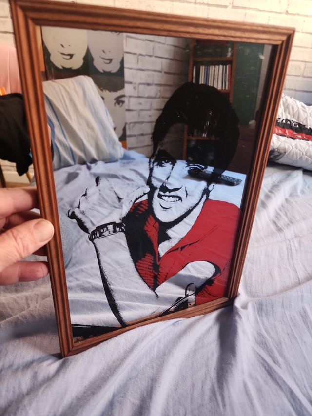 ELVIS PRESLEY CUADRO ANTIGUO ESPEJO TECN