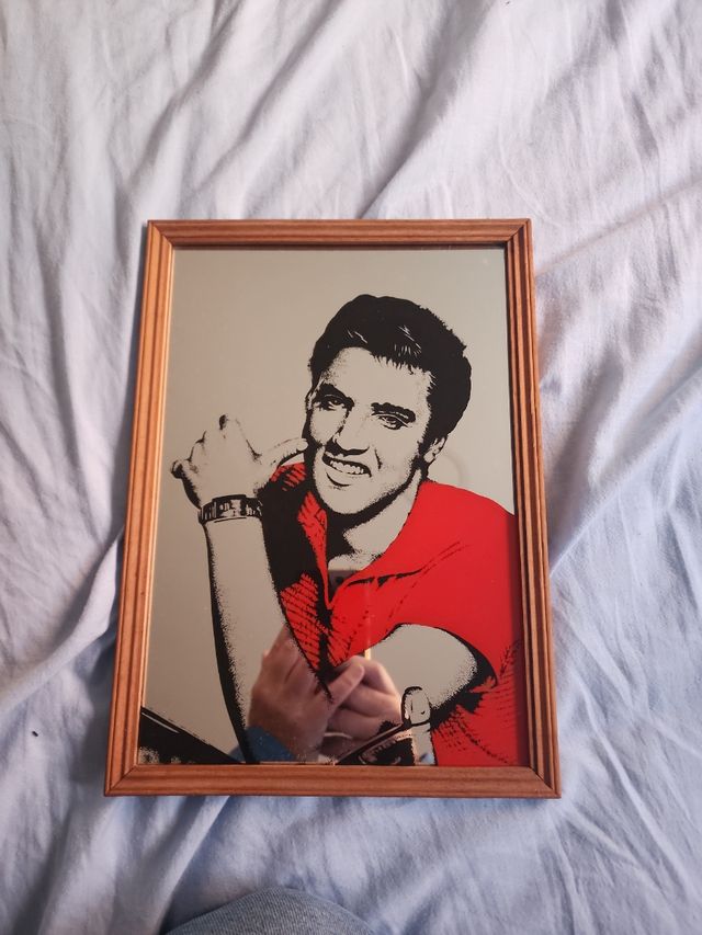ELVIS PRESLEY CUADRO ANTIGUO ESPEJO TECN
