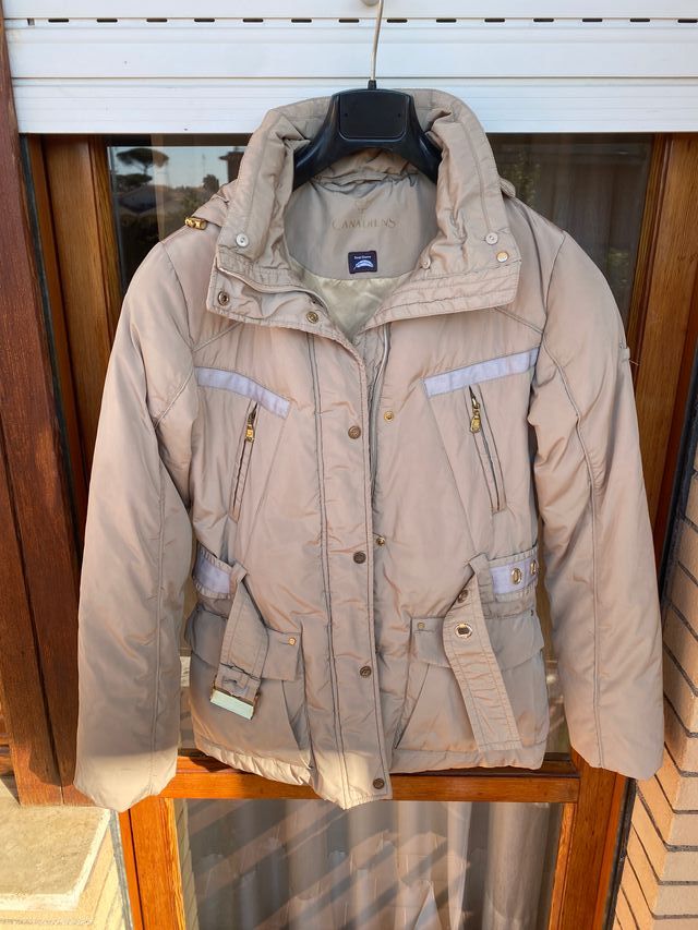 Canadiens donna piumino vere piume beige taglia L