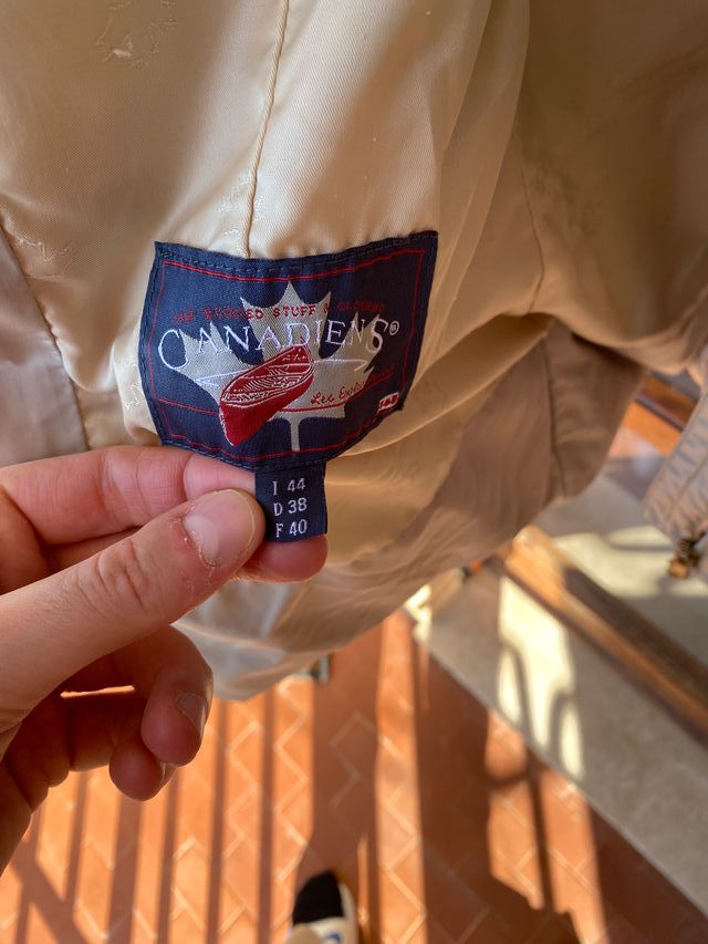 Canadiens donna piumino vere piume beige taglia L