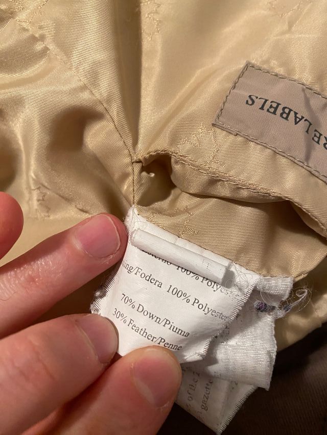 Canadiens donna piumino vere piume beige taglia L