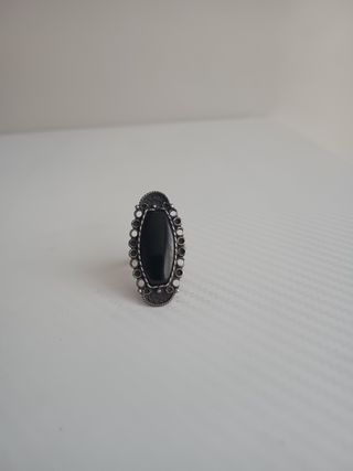 Anillo plata y azabache