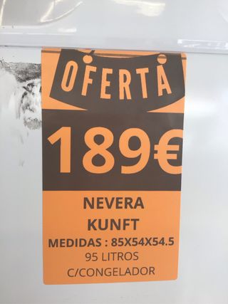 Nevera pequeña KUNFT 95 litros nuevo garantia