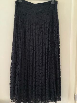 Gonna lunga pizzo nero Made in Italy