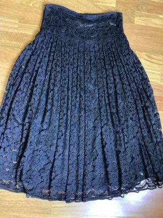 Gonna lunga pizzo nero Made in Italy