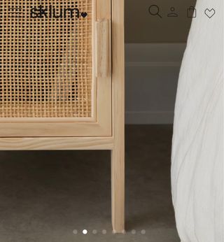 Mesita de Noche en Ratán y Madera Reyna