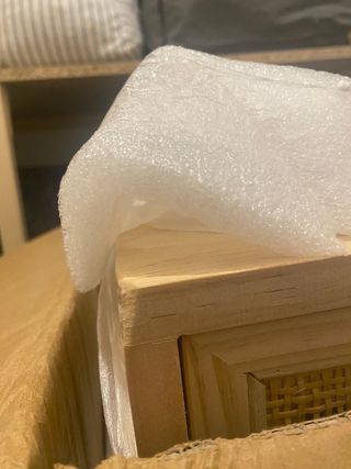 Mesita de Noche en Ratán y Madera Reyna