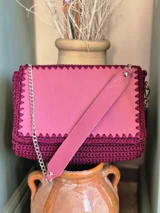 Borsa pelle e cordino Handmade