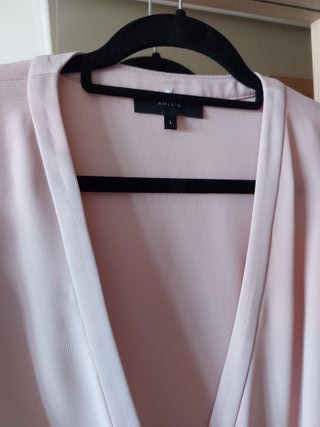 Chaqueta oversize rosa pastel