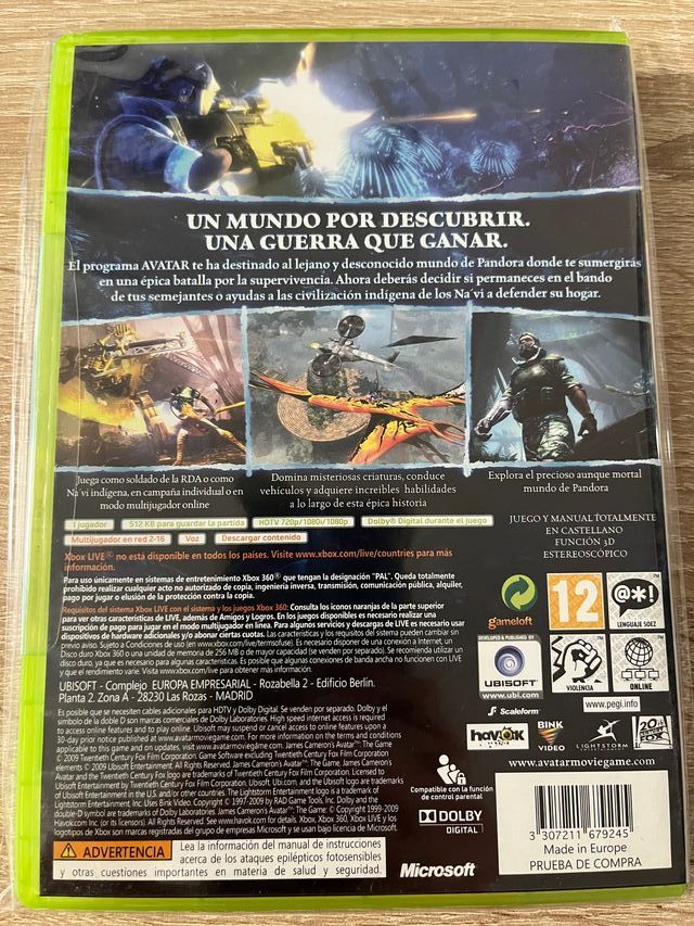 AVATAR: EL VIDEOJUEGO XBOX 360 PAL ESP