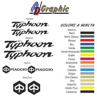 kit adesivi stickers piaggio typhoon tipo1