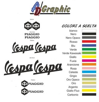 kit adesivi stickers piaggio vespa tipo2