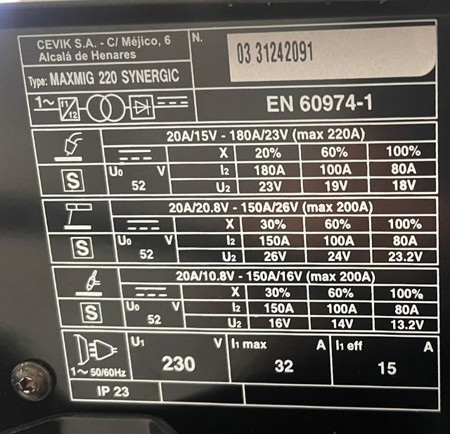Máquina soldar CEVIK PRO CE-MAXMIG 220.